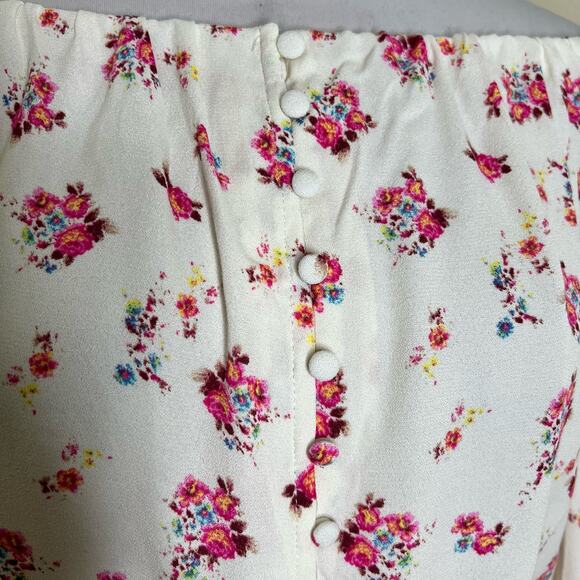 AFRM Nessa Bodysuit MEDIUM Ditzy Floral Off The Shoulder Cottagecore Feminine - Picture 7 of 14